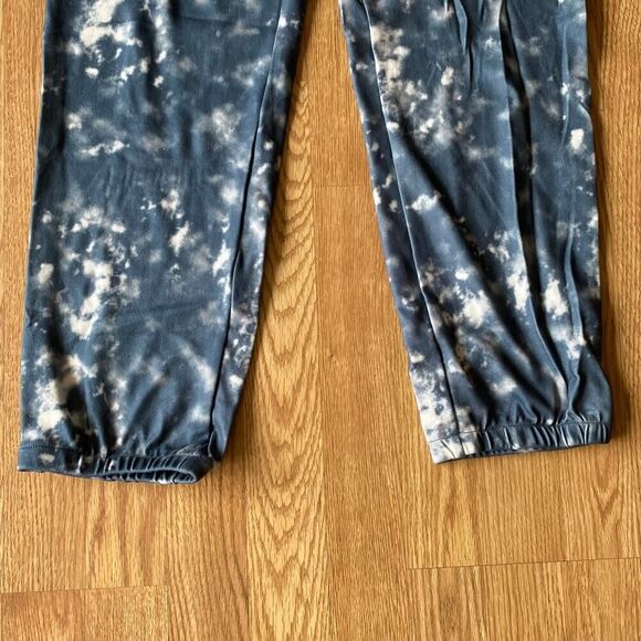 2 Piece Tie Dye Short Sleeve Long Pants Lounge Set Blue Gray Large - Picture 6 of 12
